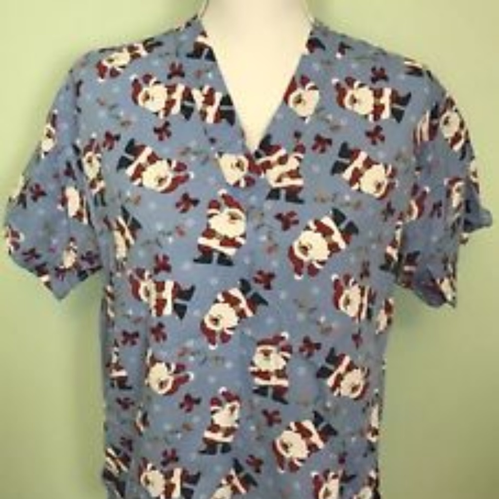 Santa Scrub Top
